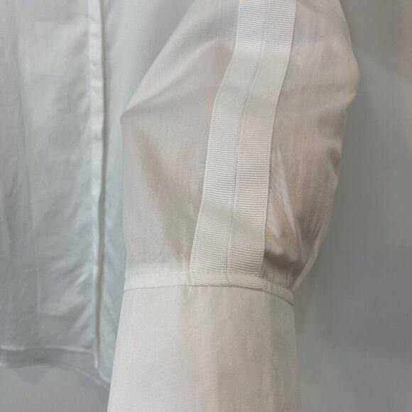 EMPORIO ARMANI Button-Up Shirt EU38 US2 XS White Grosgrain Trim - Picture 11 of 15